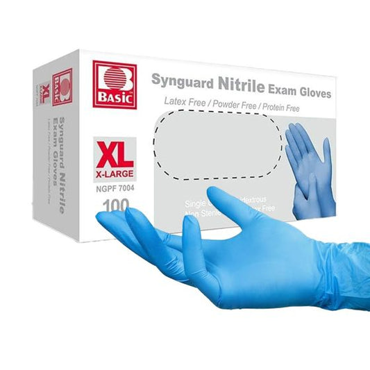 Synguard Nitrile Examination Gloves, Powder-Free