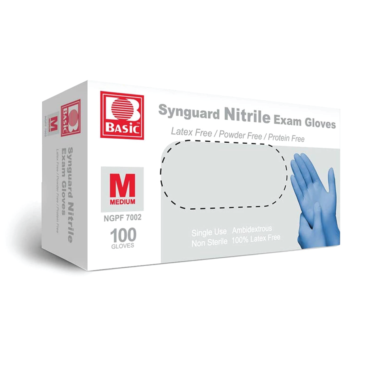 Synguard Nitrile Examination Gloves, Powder-Free