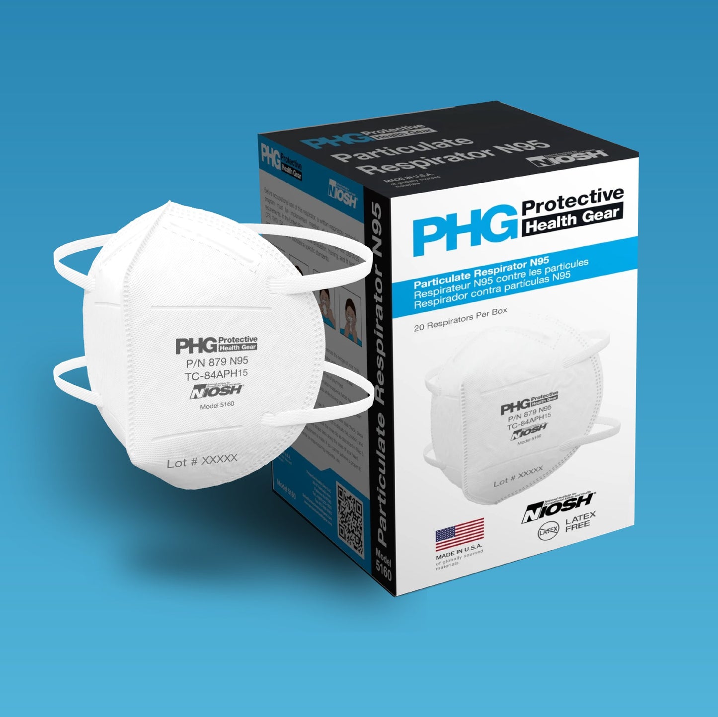 PHG N95 Respirator (box of 20 | box of 50)