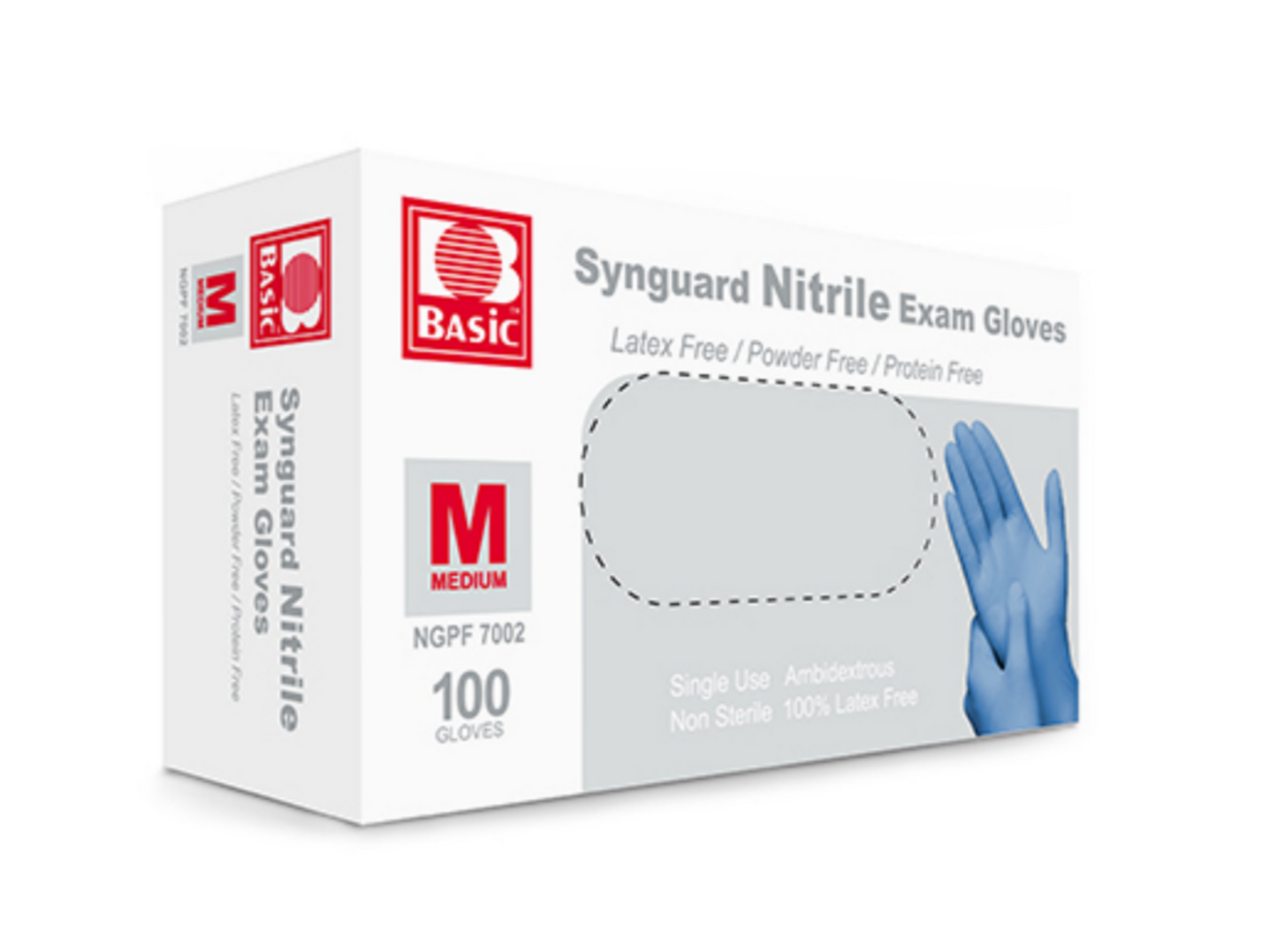 Nitrile Examination Gloves, Powder-Free, Latex-Free (100 ct. box)